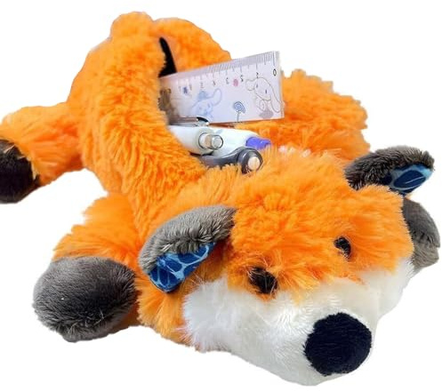 YGCHEN Plüsch Fuchs Federmäppchen Niedliche Plüschtier Mäppchen Fuchs Federtasche Kinder Schreibwaren Tasche Pencil Case Bleistift Taschen Schreibwaren Organizer