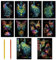 KAOTPO Kratzbilder Set Erwachsene DIY Kratzbilder Bastelsets für Erwachsene und Kinder, Nachtleuchtend Scratch Art Painting DIY Set Erwachsene(Schmetterling+Pfaue)