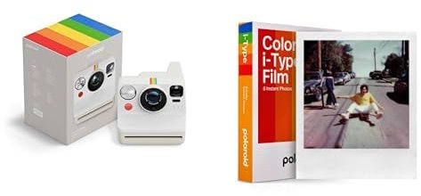 Polaroid - Now Gen3 - Instant Camera + Color Film Bundle (8 photos) - White