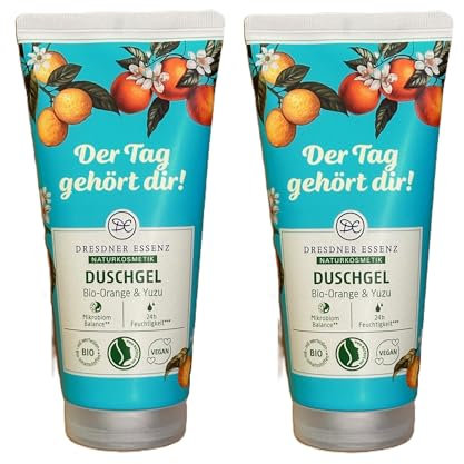 2er Pack Dresdner Essenz Duschgel DerTag gehört dir! Bio-Orange & Yuzu vegan 2 x 200 ml