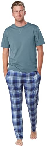 The Essentials Wardrobe Mens TEW Long Pyjamas - Faded Deninm/Blue - XX Large