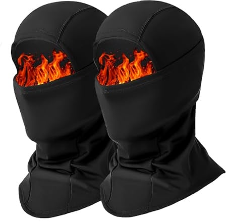 TUIORAN Sturmhaube Winter Balaclava, Winddichte Warme Gesichtshaube, Thermo Skimaske für Outdoor-Aktivitäten Radfahren Snowboarden Skifahren Motorradfahren Herren/Damen, Schwarz 1 Paar