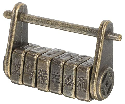 HOMSFOU Serrure à Combinaison Ancienne Rétro En Alliage De Zinc, Petit Cadenas Vintage Pour Boîte à Bijoux Et Tiroir, Serrure De Sécurité Portable Style Ancien, Usage Valise Et Armoire