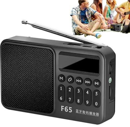 Uoqpty Radio FM Portátil - Radio Meteorológica con USB y Pilas | Altavoz MP3 con USB para Oficina, Cocina, Coche, Viajes, Camping y Hogar