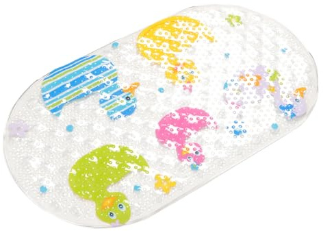SOLUSTRE rutschfeste PVC badematte mit Saugnäpfen Transparente Badewannenmatte mit Niedlichem Enten Design Rutschfester Duschmatte für Badezimmer Sicherer Antirutsch badteppich für