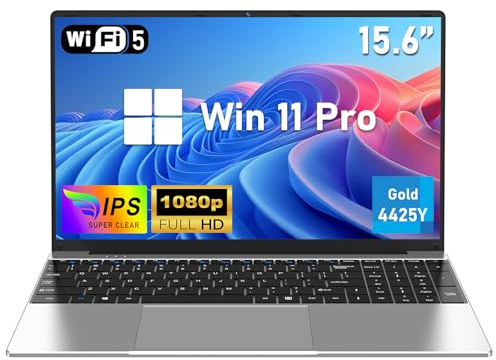 FUNYET Ordinateur Portable,PC Portable 15,6 Pouces, 8 Go de RAM, SSD de 256 Go, 4425Y Portable,IPS FHD 1920 x 1080 Notebook, Ouverture à 180°, 5000 mAh, Emplacement pour Carte TF,WiFi5