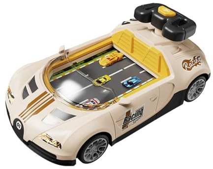 Generisch 2026 Circuit de course moulé pour enfants à piles (4 piles AA non incluses), avec effets de lumière sonores interactifs, jeu d'intérieur pour garçons et filles, jaune, 34 x 16 x 21 cm