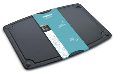 Kuppels NERO Schneidebrett mit Saftrille, 37x27,5 cm, rutschfest | Silikonfüße, beidseitig verwendbar, spülmaschinenfest, BPA-frei und absolut messerschonend