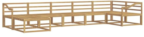 vidaXL Outdoor-Sofagarnitur 7 pcs Weiß Massivholz Akazie, Moderner Garten-Sofa, Flexible Sitzgelegenheit, wetterfestes Set für Entspannung im Hinterhof