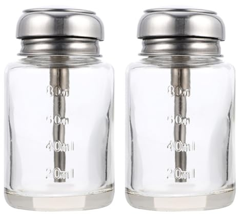 IMIKEYA Flacon Pompe Vide en Verre 100ml 2 Pièces pour Stockage Liquide Cosmétique, Bouteille Artisanale Rechargeable, pour Alcool et Usage Quotidien