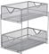 Mind Reader Network Collection, 2-Tier Sliding Basket Storage, Kitchen, Desk, Makeup, Cabinet Organizer, Metal Mesh, 8.25 L x 12.5 W x 12.5 H, SIlver