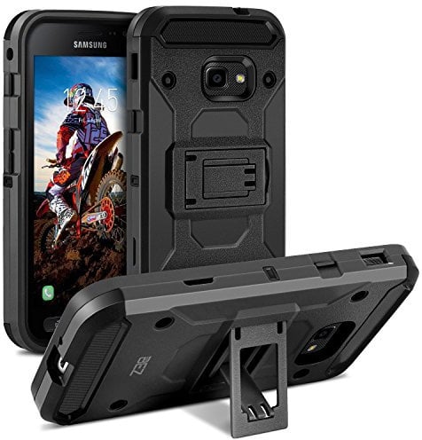 Hülle für Samsung Galaxy Xcover 4 und 4S mit Kickstand-Funktion, Schwarz