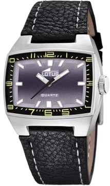Lotus Uhr Für Herren 15879/8 Outlet Silber Edelstahl Case SchwarzLeder Band