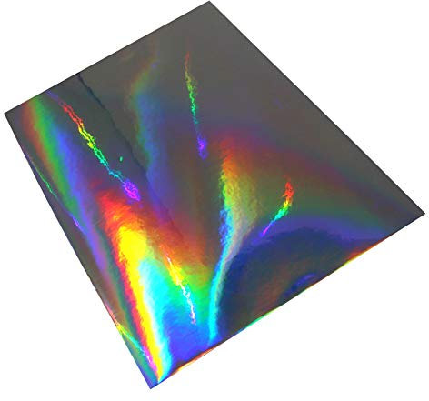 Din A4 Bogen Bastelfolie Selbstklebend Künstlerfolie Plotterfolie Plottfolie Hologramm Glitzer Folie Basteln DIY (Silber Hologramm, 1 Din A4 Bogen)