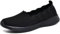 Puxowe Baskets pour Femmes Marche Légers Sneakers Maille Confortable Travail Mocassins Chaussures 42 EU Black