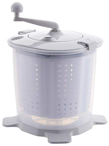 Machine à Laver Manuelle Mini Turbo Portable Séchoir, Laveuse De Turbine à Manivelle Non électrique Laveuse à Linge De Voyage Essoreuse Camping Appartements Dortoirs VR Affaires Voyage (Grey)