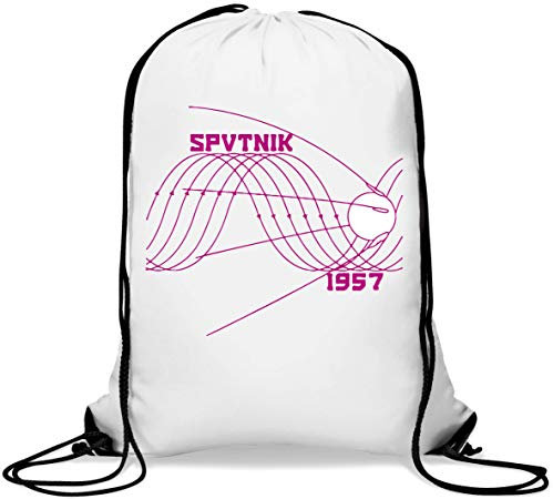 Sputnik 1957 Sin Wave Satelite Graphic Space Race Gym Sack Casual Drawstring Bag