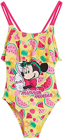 Disney Girls Minnie Mouse Swimming Costume Kids One Piece Swimsuit Swimwear Yellow 18 Months