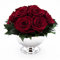 ROSEMARIE SCHULZ Heidelberg Infinity Rosenbox silberfarbenen Vase ewige Rose konserviert Blumenstrauß 3 Jahre haltbar Dunkelrot (Burgundy, 11 Rosen)