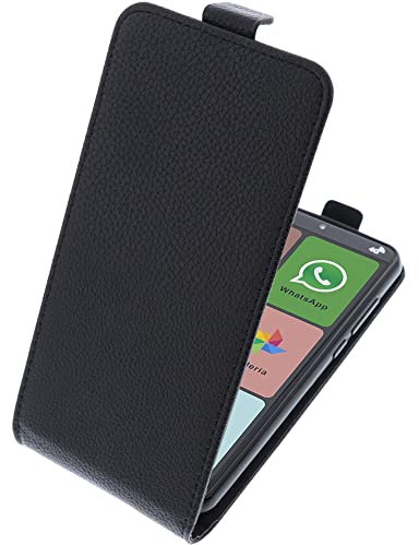 foto-kontor Custodia Compatibile con Brondi Amico Smartphone XL Nero Modello Tascabile Stile Flip Cover Nero