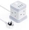3M Extension Lead Cube With USB, BEVA 4 Gang Extension Socket With 3 USB Ports, Power Strip With Switch Multi Plug Extension with 3 Metre Long Cable For Home Office Travel