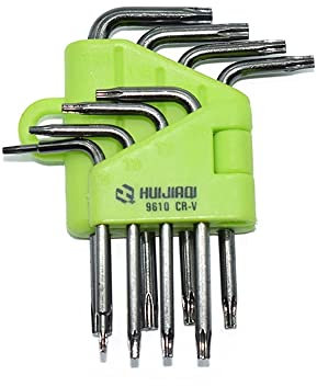 Lot de 9 Mini Clés Hexagonales Torx de Petite Taille Tournevis Etoile T5 T6 T7 T8 T9 T10 T15 T20