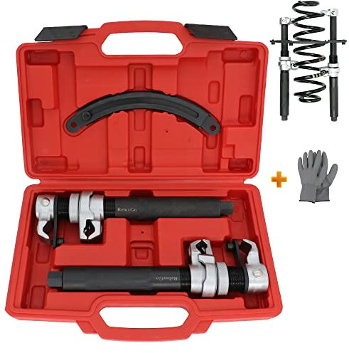 ReluxGo Coil Spring Compressor Tool Automotive 2 pcs Heavy Duty Macpherson Strut Spring Compressor Set with Safety Bracket for Car Truck ATV UTV, 2200 LB Capacity, Coil Spring Compression Tool