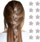 VEGCOO 12 Stück Mini Perlen Haarspangen,Florale Perlenclips Blumen Haarspangen Mädchen Haarschmuck für Alltag Party Hochzeit(Weiß)