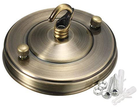 Baoblaze Deckenrosette Hakenplatte Wohnkultur Lampe Dekoration Plattenhalter Glühbirnenarmatur Vintage Deckenhaken Lampensockel Haken Deckenhakenplatte, Bronze