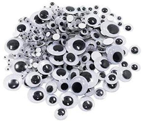 SEQUENTIAL - 20 Pack, 30mm Wiggly Wobbly Googly Eyes. Moving Wiggle Black White Eyes, Peel & Stick On. DIY, Kids Scrapbooking Kits, School, Arts & Crafts