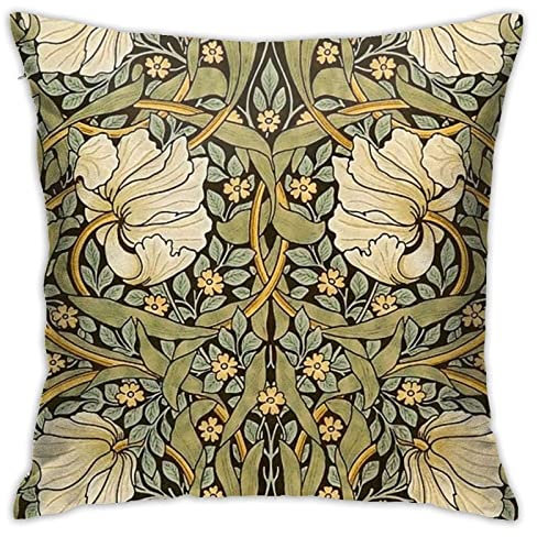 William Morris Pimpernel Kissenbezug, gemütlich, quadratisch, Heimdekoration, für Bett, Couch, Sofa, Wohnzimmer, Kissenbezug, 45,7 x 45,7 cm, Einheitsgröße