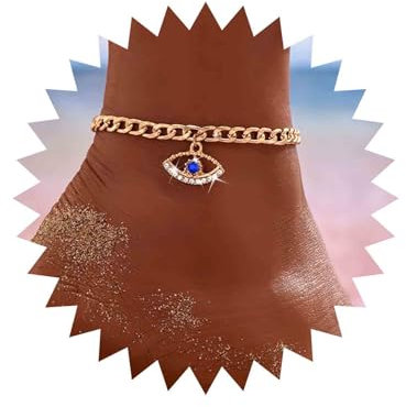 TseenYi Böser Blick Fußkettchen Armband Gold Böser Blick Fußkettchen Boho Böser Blick Fußkette Chunky Chain Fußkettchen Sommer Strand Fußkettchen Fußschmuck Für Frauen Und Mädchen Geschenke