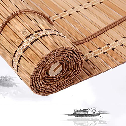 Natur Bambusrollo Retro Bambus Rollo Bambusrollos Outdoor Wetterfest Raffrollo Jalousien Holz Sonnenschutz Atmungsaktiv Bambus Rollos für Fenster Bambusrollo Aussenbereich Drinnen
