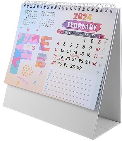 MAGICLULU Tischkalender 2024 Stehkalender 2024 Schulplaner Querformat Tischkalender 2023-2024 Querformat Wandkalender Monat Tischkalender Taschenkalender 2023 Papier Büro Zubehör Haushalt