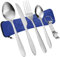 Vicloon Ensemble de Couverts, 5 pièces de couverts en Acier Inoxydable, Ensemble de Couverts Transportables, Couverts en Acier Inoxydable avec Idéal pour les Voyages et le Camping(Bleu foncé)