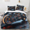 OPSREY Cool Motorcycle Duvet Cover Set Kissenbezug Verstecktes Scharnier Bettbezug Baumwolle Black Motor Bettwäsche Set Wärme Zum Schlafen Steppdeckenbezug Double（200x200cm）