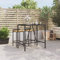 CBLDF Möbelsets Bartisch mit Glasplatte schwarz 110x70x110 cm Polyrattan