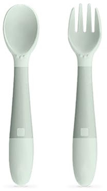 Miniland Set mit 6 Gabeln und 6 flexiblen Klingen mit kurzem Griff für Kinder.