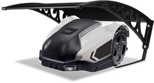 Yakimz Mähroboter Garage Dach Carport Überdachung für Rasenroboter Rasenmäher mit Schaumschwammstreifen | 106x87x50cm丨Polycarbonat Regenschutz丨Schutz vor Regen, Hagel und UV-Strahlen (Schwarz)