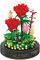Mini Rose Flower Bouquet Building Sets, Building Blocks Flowers Bouquet Set, Artificial Flowers with Dust-Proof Dome, DIY Unique Home Décor, Idea Gifts for Kids Adults (Rose)
