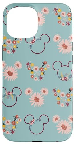 Hülle für iPhone 15 Disney Mickey Mouse Blumen und Gänseblümchen Druck
