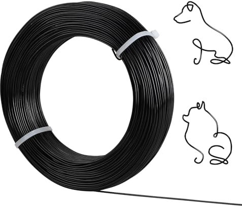 SUPAWAY 1,5 mm Alambre de Aluminio 100m Longitud Artesanía Alambre de Aluminio Joyería Rollo de Alambre de para la Fabricación de Joyas Artesanía Modelado Accesorios Esculturas Negro