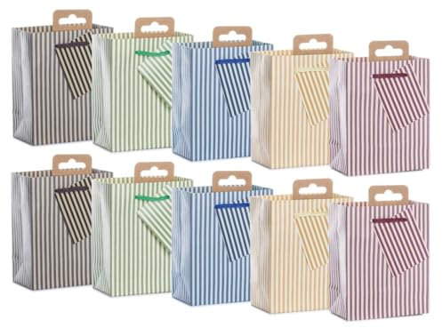 Laro Mini Premium Geschenktüten 10-100 Stk Mini Glitter, Anzahl:10, Muster Tüten:Mini Streifen