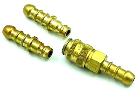Conector de acoplamiento de liberación rápida de latón LPG 1 boquilla extra para manguera de 8 mm de diámetro interior