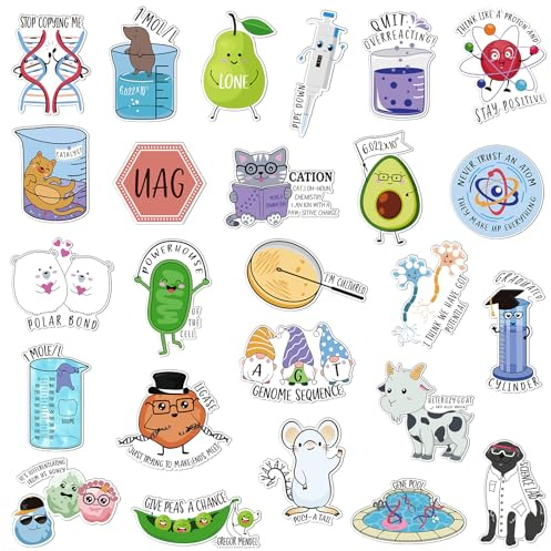 Noveread 25 Pcs Funny Fridge Magnets Punny Chemistry Fridge Magnets Reusable Natural Sciences Magnets Funny Biology Refrigerator Magnets for Office School Work Home Car Locker Cabinet Gifts Decoration