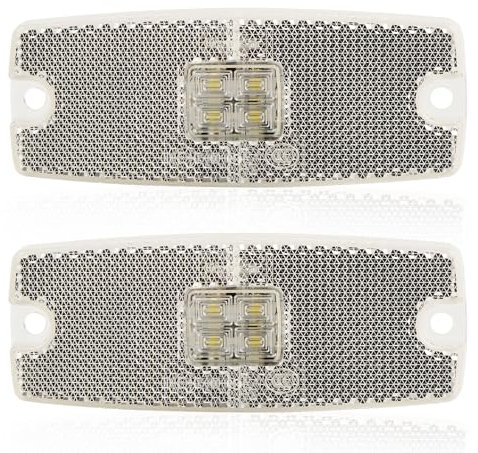 AGRISHOP Weiß Seitenmarkierungsleuchten LED 10-30v Wasserdicht 2 Stück Front Positionsleuchten Vorderlich Positionsanzeiger für Auto LKW Anhänger