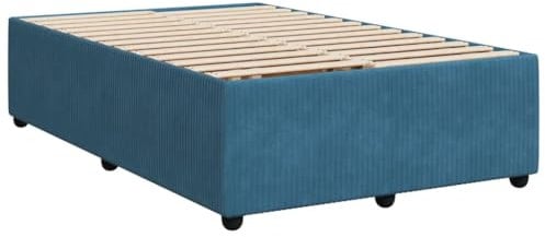 vidaXL Bettgestell, Polsterbett Bett für Schlafzimmer, Bettrahmen mit Lattenrost, Doppelbett Schlafzimmerbett, Blau 120x200cm Samt