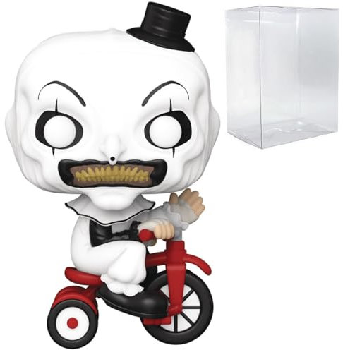 POP Movies: Terrifier – Art The Clown with Bike Funko Vinyl-Figur (inklusive kompatibler Box-Schutzhülle), mehrfarbig, 9,5 cm