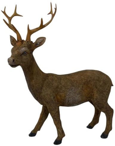 Dadeldo Living & Lifestyle Hirsch Dekofigur Braun Resin 19x23cm Weihnachtsdeko