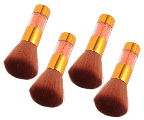 Soft and Fluffy Bristles Nail Art Dust Brush, Ergonomic Handle, Prevent Shedding, ABS Material, Suitable for Makeup and Manicure with Rhinestone for Makeup Manicure